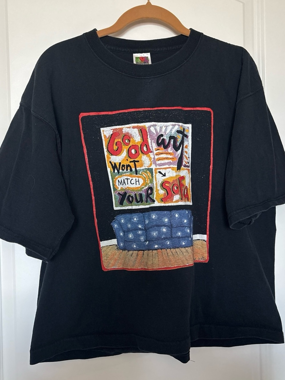 Vintage Fred Babb Good Art Won’t Match Your Sofa Pop Art T-Shirt Men's XL